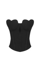 TRÄGERLOSES KORSETT-CROPPED-TOP IN SCHWARZ
